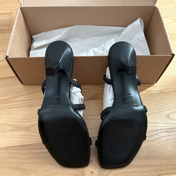 Reformation Gina High Heel Ruched Sandal in Black - Picture 5 of 12